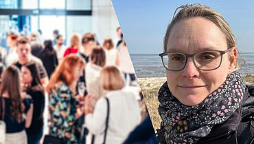 compass-Pflegeberaterin Anja Sebecker steht vor dem Meer und schaut in die Kamera.